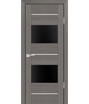 Дверь PS-21 PP, Грей мелинга  600*2000 Черное ст.Локабель