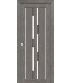 Дверь PS-33  PP, Грей мелинга 600*2000  Белый сатинат