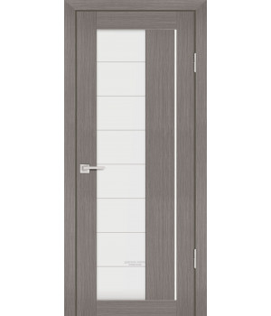 Дверь PS-41 PP,  Грей мелинга 600*2000 Белый сатинат