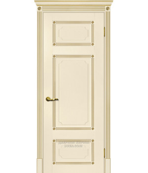 Дверь Флоренция-3 PP магнолия, патина золото ДГ 600*2000