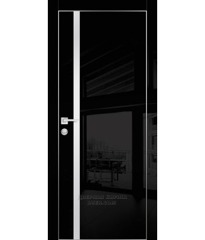 Дверь HGX-8 PET черный глянец, 600*2000 стекло белый мателак /врезка под петли и замок AGB/
