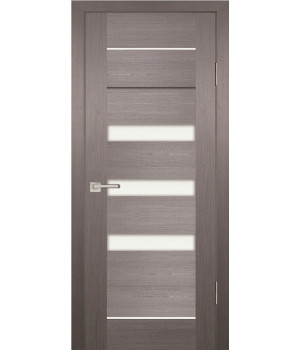 Дверь PS-18  PP,  Грей мелинга 600*2000 Белый сатинат