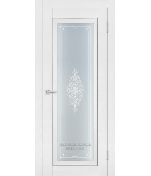Дверь PST-25 Soft-touch, белый ясень ДО600*2000 ст. сатинат закаленное, Кристалайз