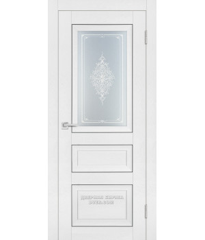 Дверь PST-29 Soft-touch, белый ясень ДО600*2000 ст. сатинат закаленное, Кристалайз