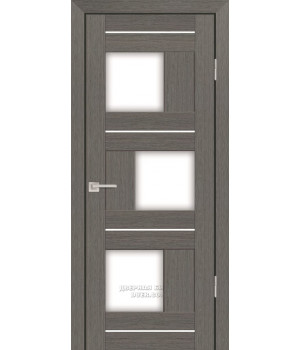 Дверь PS-13 PP,  Грей мелинга 600*2000 Белый сатинат