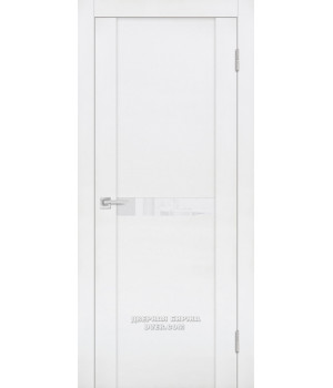 Дверь PST-3 soft-touch, белый бархат 600*2000 стекло белоснежный лакобель