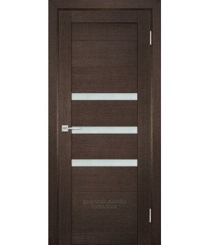 Дверь ТЕХНО 709 nanotex, венге 600*2000 стекло белый сатинат
