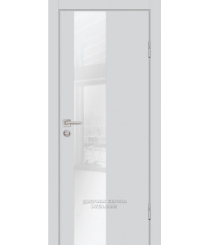 Дверь P-6 PP агат, 600*2000 стекло белоснежный лакобель