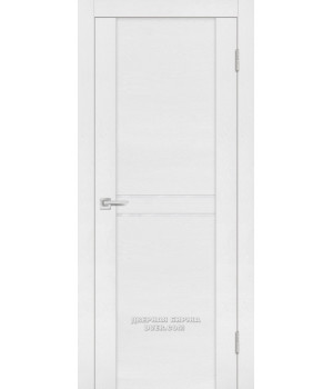 Дверь PST-4 soft-touch, белый ясень 600*2000 стекло белоснежный лакобель