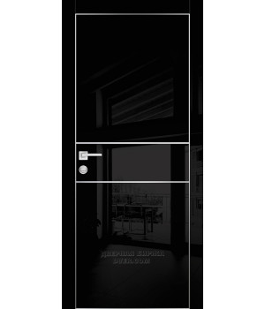 Дверь HGX-4 PET черный глянец, 600*2000 молдинг /врезка под петли и замок AGB/