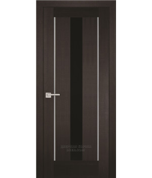 Дверь PS- 2 PP,  Венге Мелинга  600*2000 Черное ст.Лакобель