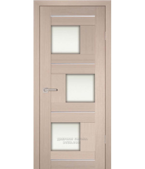 Дверь PS-13 PP,  Капучино мелинга 600*2000 Белый сатинат