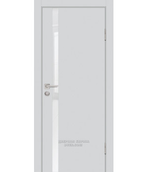 Дверь P-8 PP агат, 600*2000 стекло белоснежный лакобель