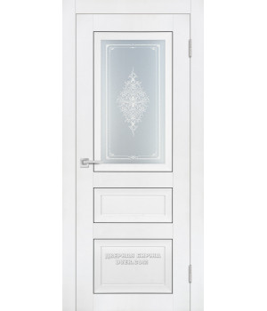 Дверь PST-29 Soft-touch, белый бархат ДО600*2000 ст. сатинат закаленное, Кристалайз