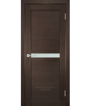 Дверь ТЕХНО 703 nanotex, венге 600*2000 стекло белый сатинат