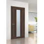 Дверь экошпон Серия Porta X Порта-25 alu в цвете Wenge Veralinga остекленная