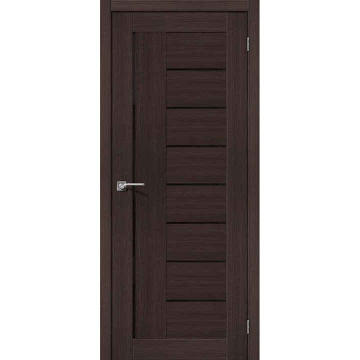 Дверь экошпон Серия Porta X Порта-29 в цвете Wenge Veralinga/Black Star остекленная