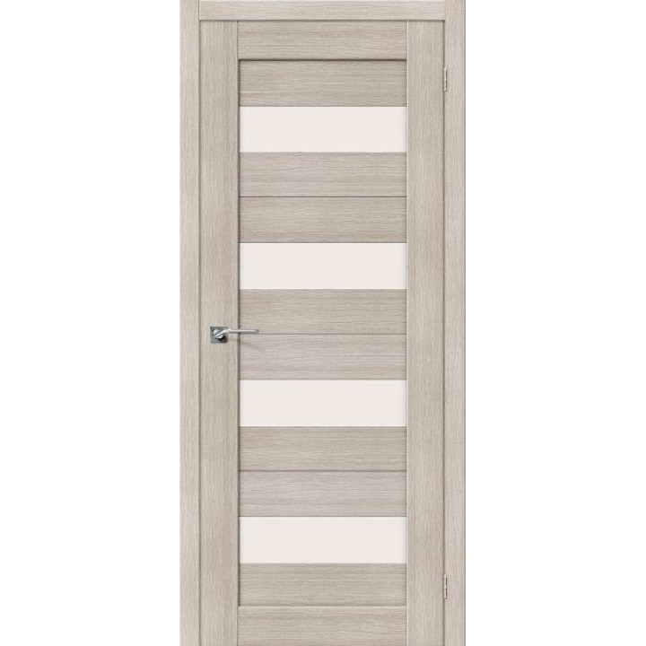 Дверь экошпон Серия Porta X Порта-23 в цвете Cappuccino Veralinga остекленная
