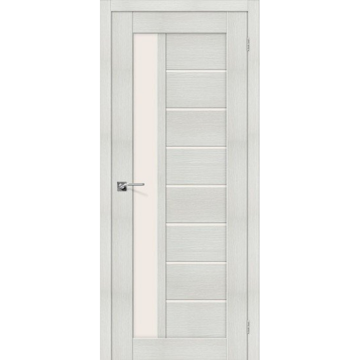 Дверь экошпон Серия Porta X Порта-27 в цвете Bianco Veralinga остекленная
