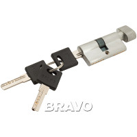 Цилиндр Bravo ZF-60-30/30 ключ/фиксатор в цвете SC МатХром