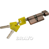 Цилиндр Bravo ZF-60-30/30 ключ/фиксатор в цвете AC Медь