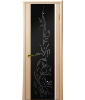 Межкомнатные двери Трава 2 (Беленый дуб, стекло, 900х2000)